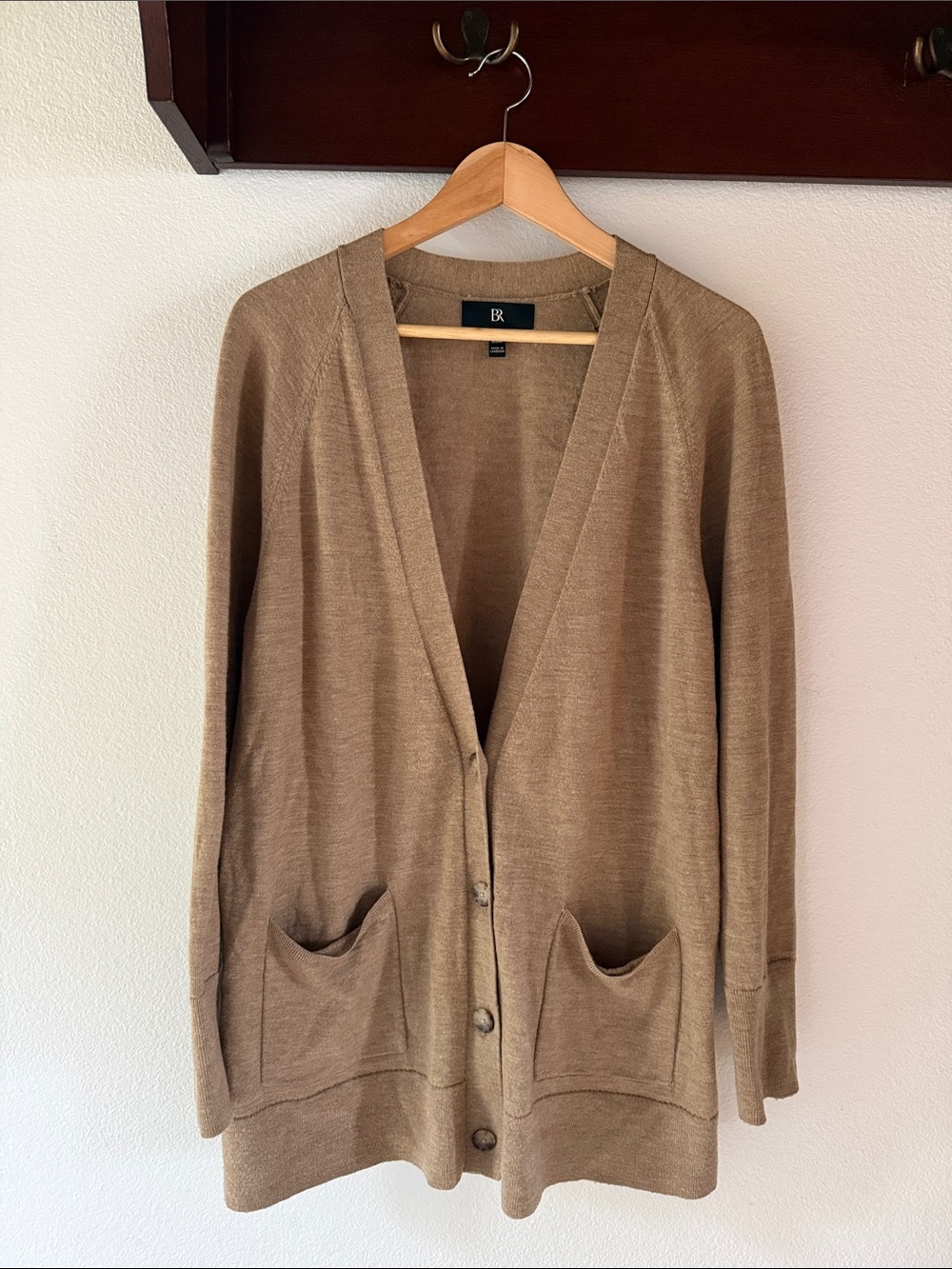 Banana Republic Extra Fine Merino Lightweight Open-Front V Neck Button Cardigan